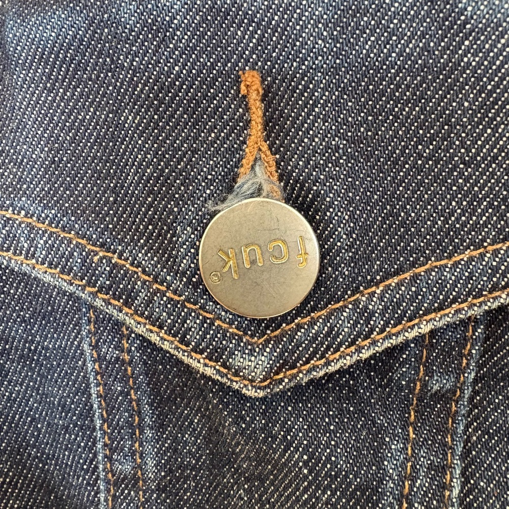 FCUK fitted jean jacket dark small - Picture 2 of 5